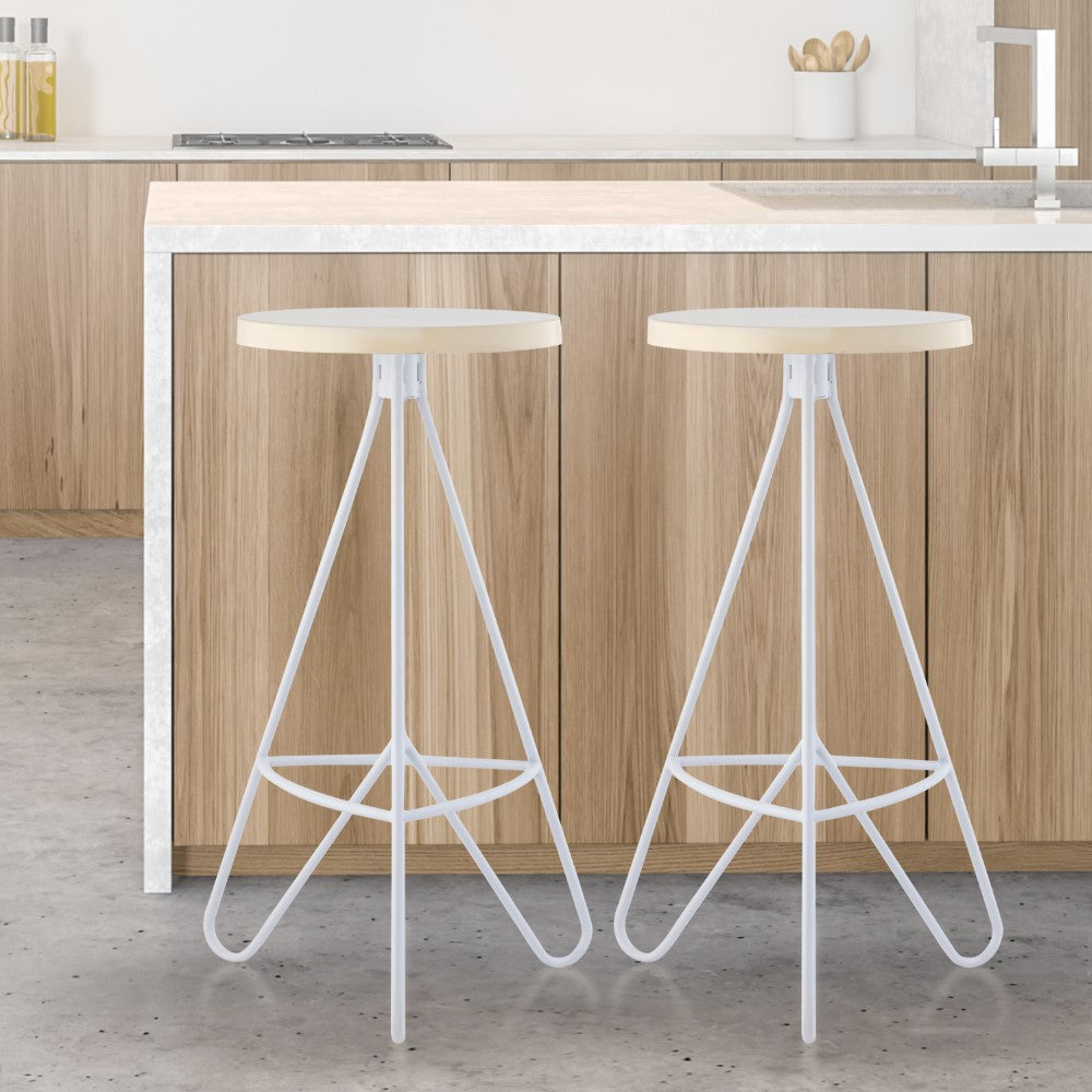 Chantel 30" Modern Industiral Iron Tripod Backless Bar Stool