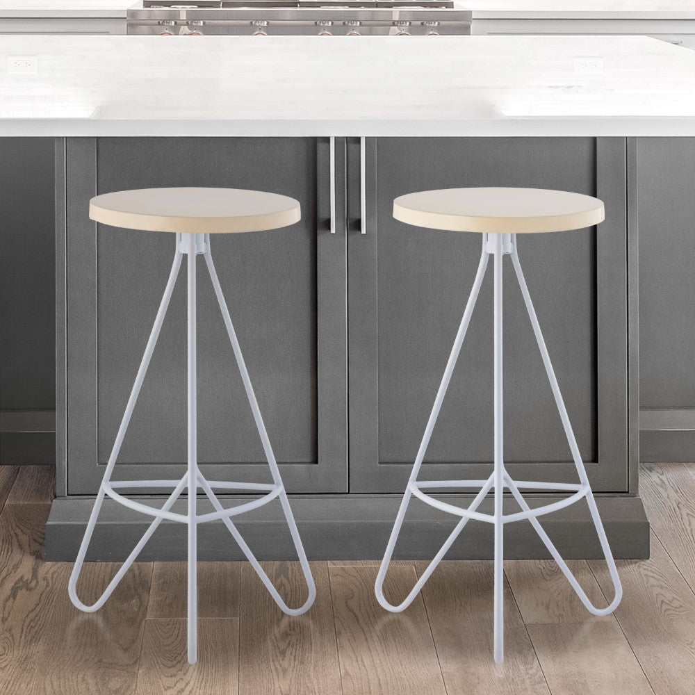 Chantel 30" Modern Industiral Iron Tripod Backless Bar Stool