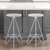Chantel 30" Modern Industiral Iron Tripod Backless Bar Stool
