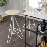 Chantel 30" Modern Industiral Iron Tripod Backless Bar Stool