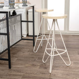 Chantel 30" Modern Industiral Iron Tripod Backless Bar Stool