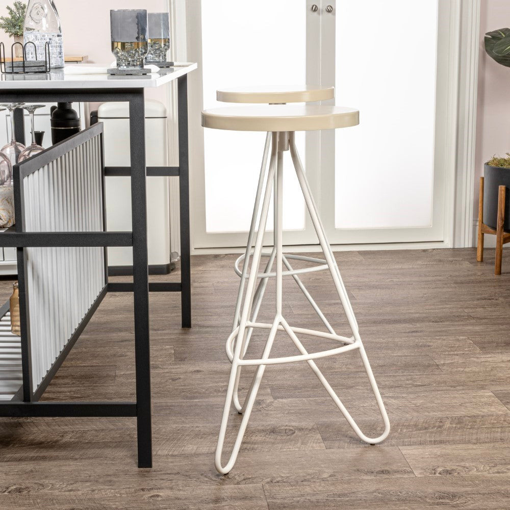 Chantel 30" Modern Industiral Iron Tripod Backless Bar Stool