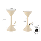 Olivia 29.75" Modern Industrial Iron Hourglass Backless Bar Stool with Foot Rest