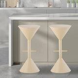 Olivia 29.75" Modern Industrial Iron Hourglass Backless Bar Stool with Foot Rest