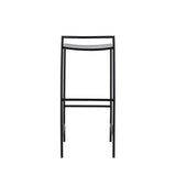 Noble 30" Coastal Contemporary Iron Saddle-Seat Low-Back Bar Stool with Foot Rest