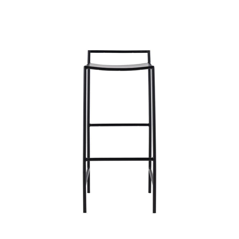 Noble 30" Coastal Contemporary Iron Saddle-Seat Low-Back Bar Stool with Foot Rest