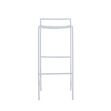 Noble 30" Coastal Contemporary Iron Saddle-Seat Low-Back Bar Stool with Foot Rest