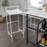 Noble 30" Coastal Contemporary Iron Saddle-Seat Low-Back Bar Stool with Foot Rest