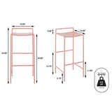 Noble 30" Coastal Contemporary Iron Saddle-Seat Low-Back Bar Stool with Foot Rest