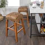 Cebu Bohemian Basics Rattan Backless Bar Stool