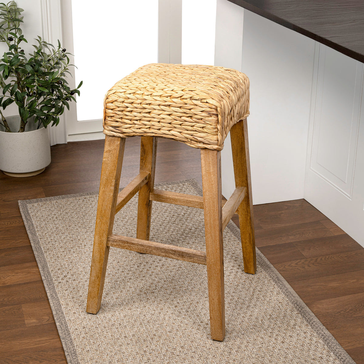 Cebu Bohemian Basics Rattan Backless Bar Stool