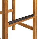 Driftpetal 30" Modern Coastal Backless Acacia Wood Outdoor Bar Stool with Woven Rope Seat Set 2