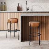 Carrie Modern Round Backless Cushioned Bar/Counter Stool