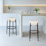 Carrie Modern Round Backless Cushioned Bar/Counter Stool