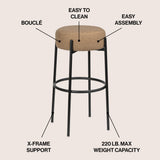 Carrie Modern Round Backless Cushioned Bar/Counter Stool