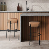 Carrie Modern Round Backless Cushioned Bar/Counter Stool