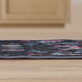Norvyn Art Nouveau Floral Border Machine-washable Area Rug
