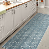 Bhavya Geometric Art Deco Fan Pattern High-low Area Rug