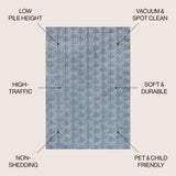 Bhavya Geometric Art Deco Fan Pattern High-low Area Rug