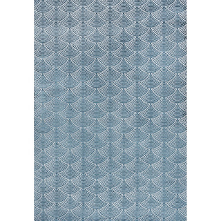 Bhavya Geometric Art Deco Fan Pattern High-low Area Rug