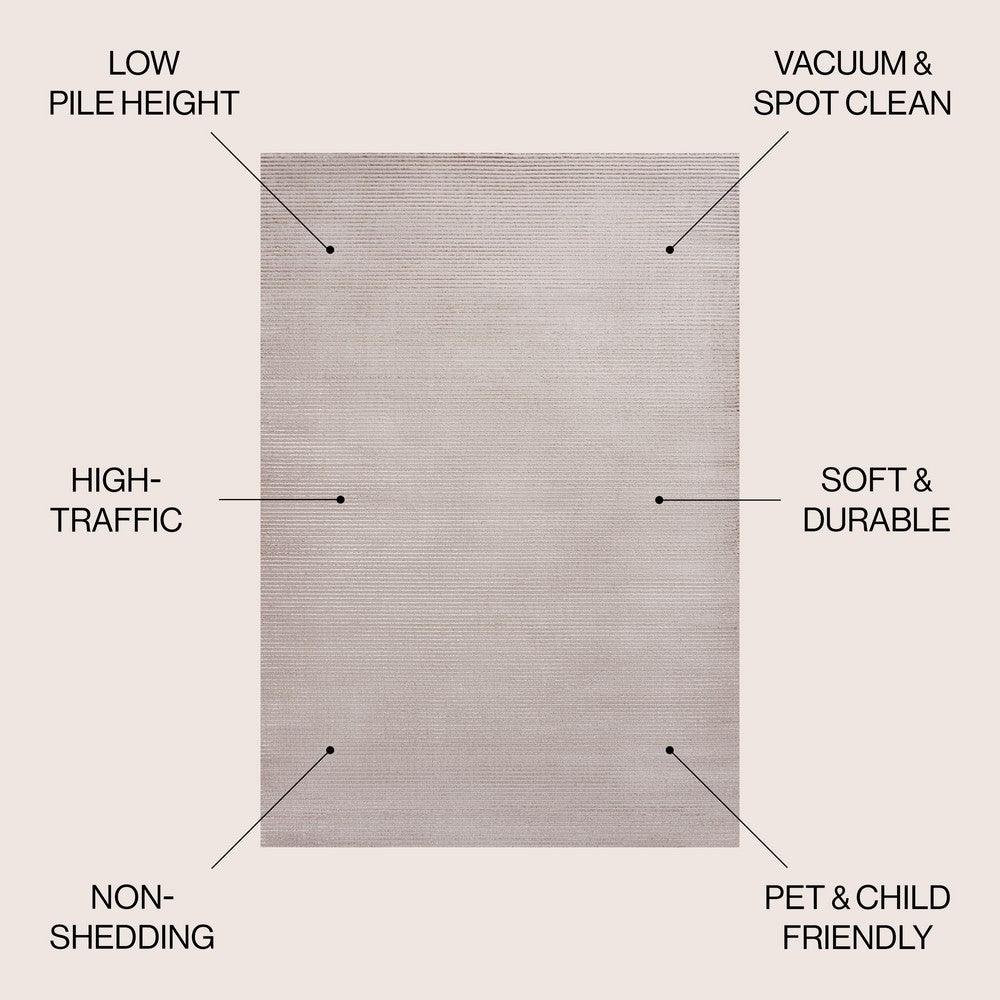 Marlo Modern Minimalist Pinstripe High-low Area Rug