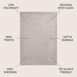 Marlo Modern Minimalist Pinstripe High-low Area Rug