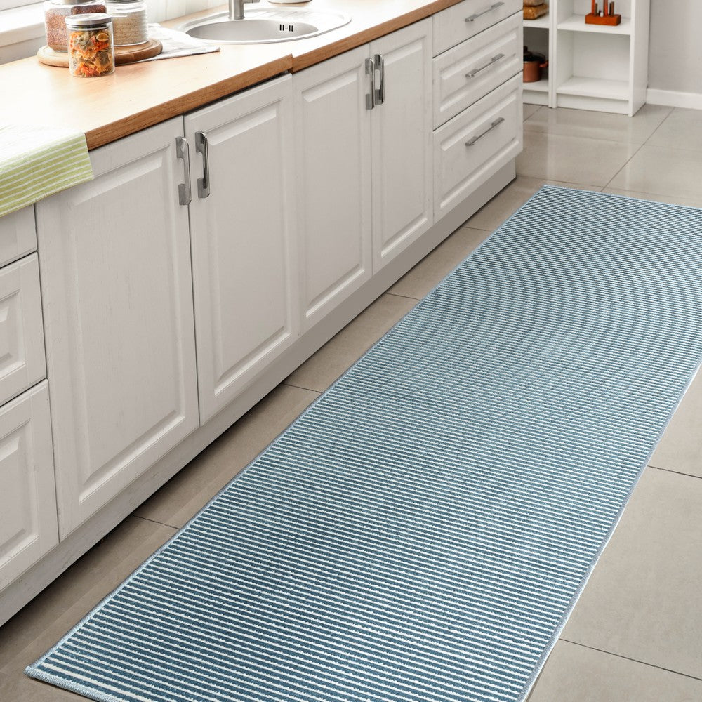 Marlo Modern Minimalist Pinstripe High-low Area Rug