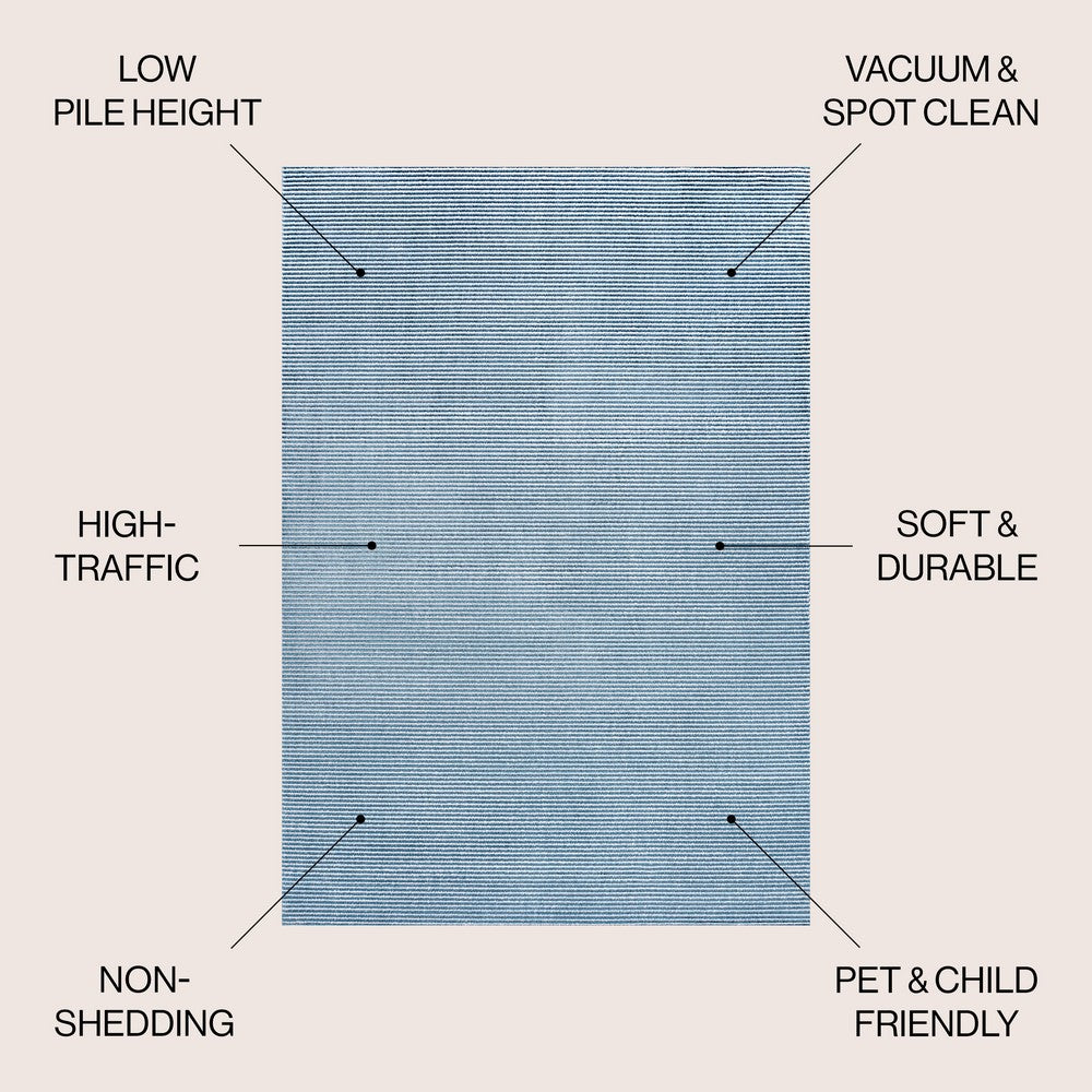 Marlo Modern Minimalist Pinstripe High-low Area Rug