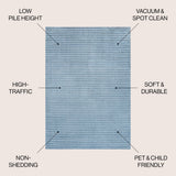 Marlo Modern Minimalist Pinstripe High-low Area Rug