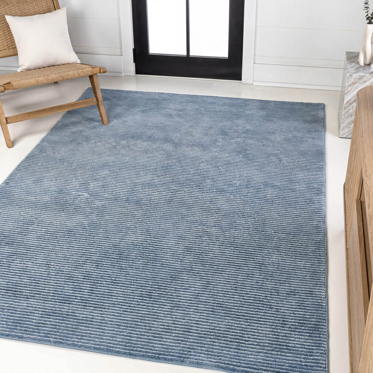 Marlo Modern Minimalist Pinstripe High-low Area Rug