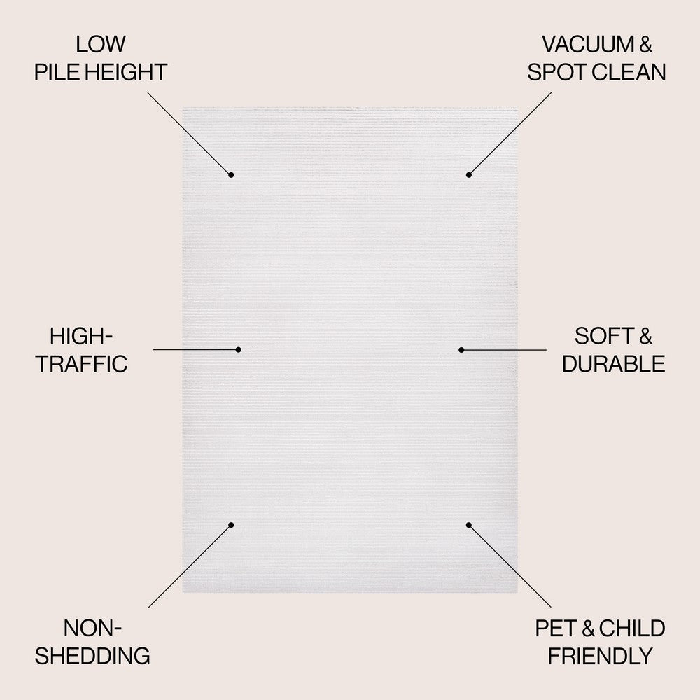 Marlo Modern Minimalist Pinstripe High-low Area Rug