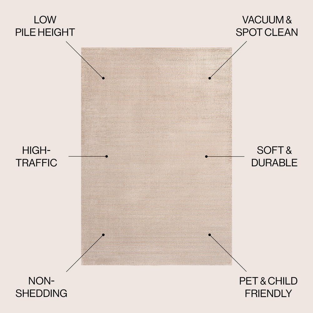 Marlo Modern Minimalist Pinstripe High-low Area Rug