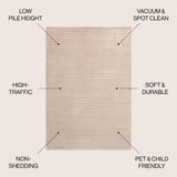 Marlo Modern Minimalist Pinstripe High-low Area Rug