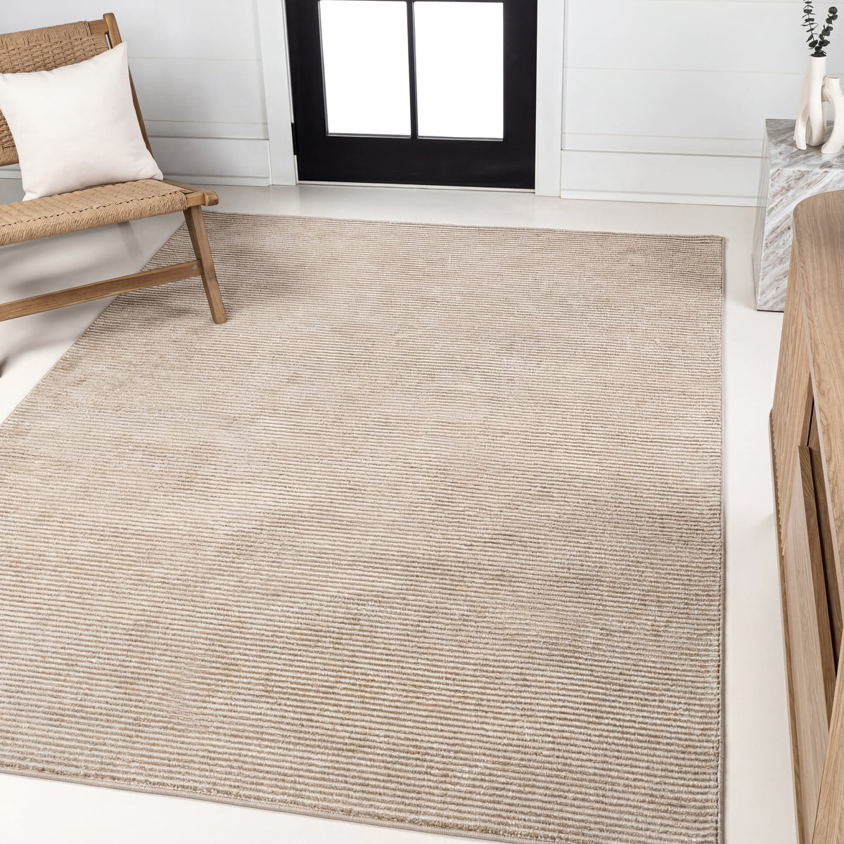 Marlo Modern Minimalist Pinstripe High-low Area Rug