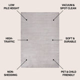 Marlo Modern Minimalist Pinstripe High-low Area Rug