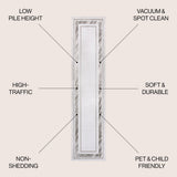 Verano Classic Border Marble Pattern High-low Area Rug