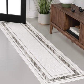 Verano Classic Border Marble Pattern High-low Area Rug