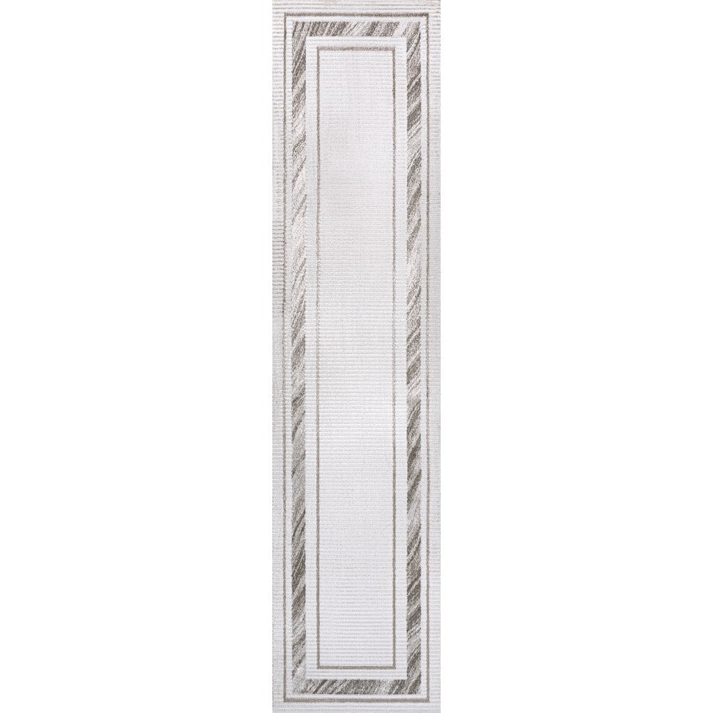 Verano Classic Border Marble Pattern High-low Area Rug