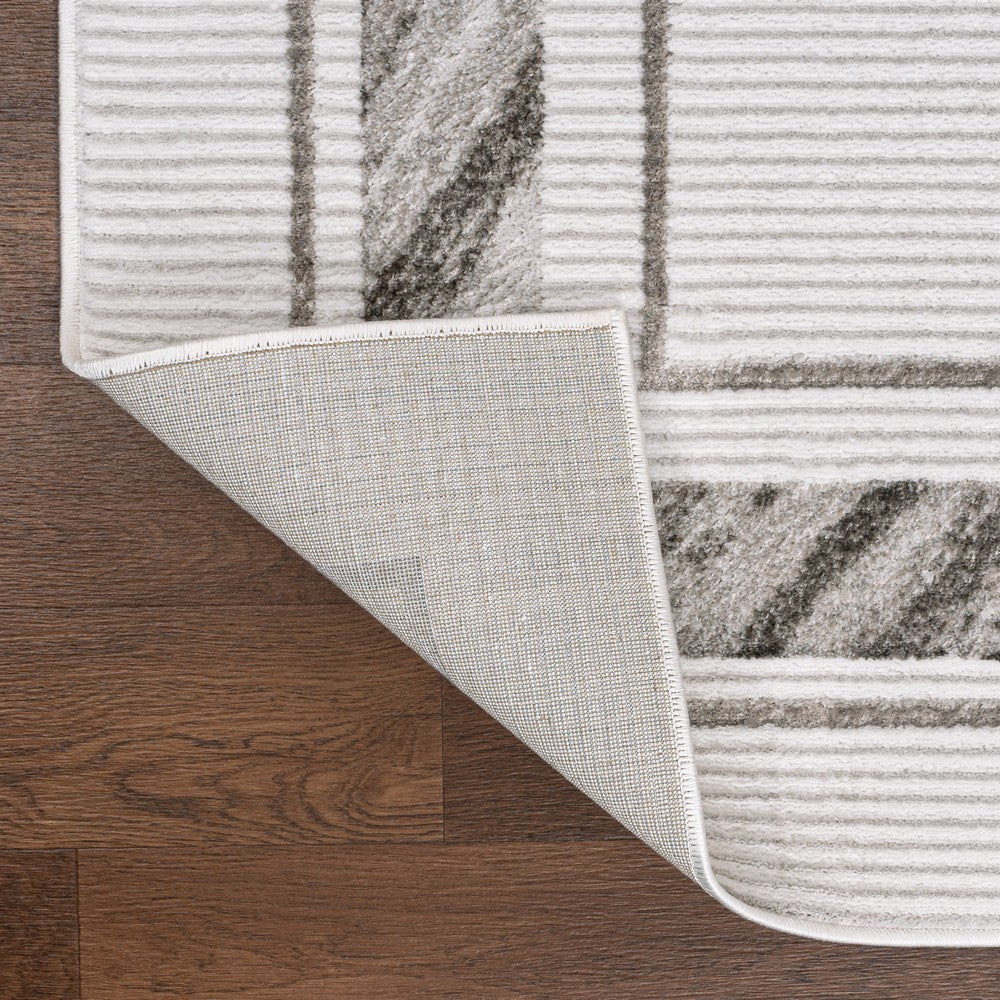 Verano Classic Border Marble Pattern High-low Area Rug
