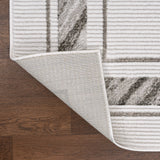 Verano Classic Border Marble Pattern High-low Area Rug
