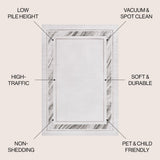 Verano Classic Border Marble Pattern High-low Area Rug