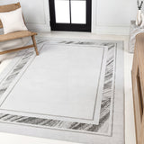 Verano Classic Border Marble Pattern High-low Area Rug
