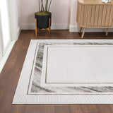 Verano Classic Border Marble Pattern High-low Area Rug