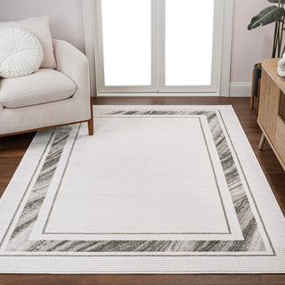 Verano Classic Border Marble Pattern High-low Area Rug
