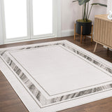 Verano Classic Border Marble Pattern High-low Area Rug