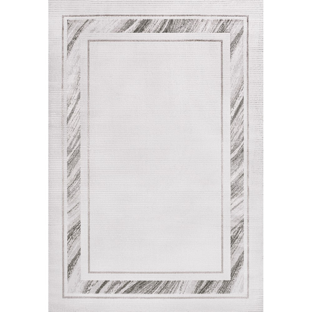 Verano Classic Border Marble Pattern High-low Area Rug