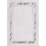 Verano Classic Border Marble Pattern High-low Area Rug