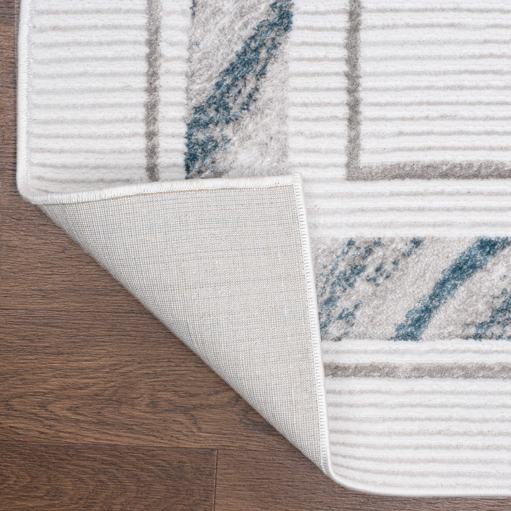 Verano Classic Border Marble Pattern High-low Area Rug