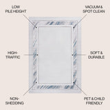 Verano Classic Border Marble Pattern High-low Area Rug