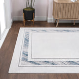 Verano Classic Border Marble Pattern High-low Area Rug